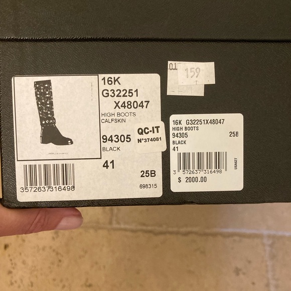 CHANEL black calfskin leather high boots, size 41 - Picture 8 of 8